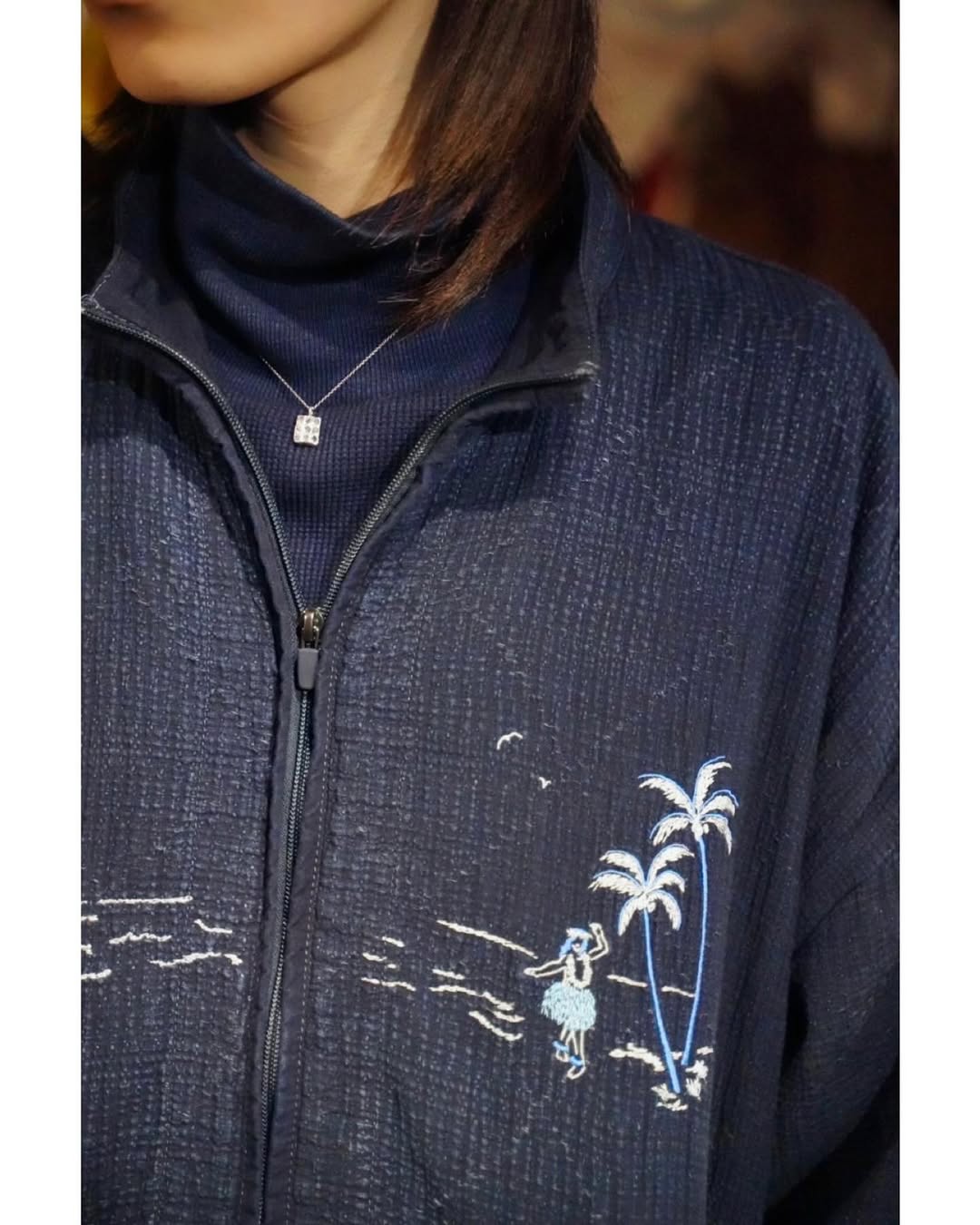 NEW SASHIKO LIGHT OLD HAWAII ZIP UP JACKET