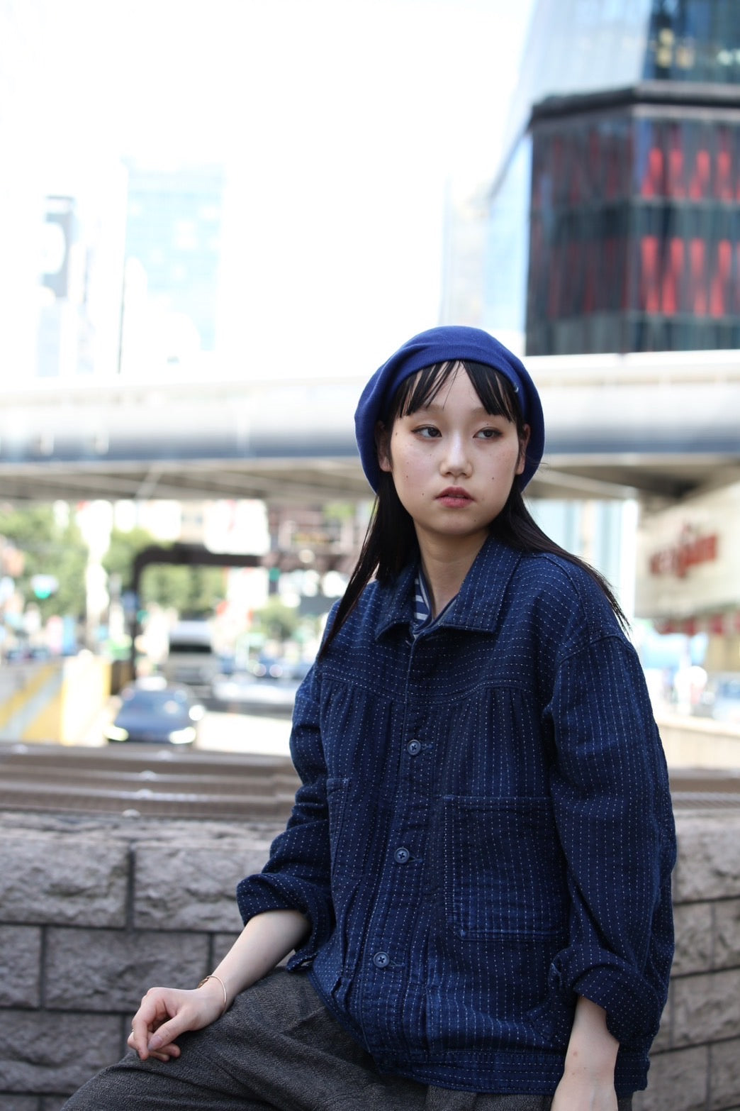 SASHIKO STRIPE SHORT JACKET