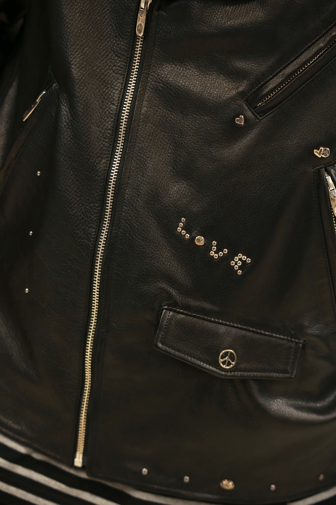 PC RIDERS JACKET W / LOVE & PEACE SILVER CUSTOM 002 (LIMITED)