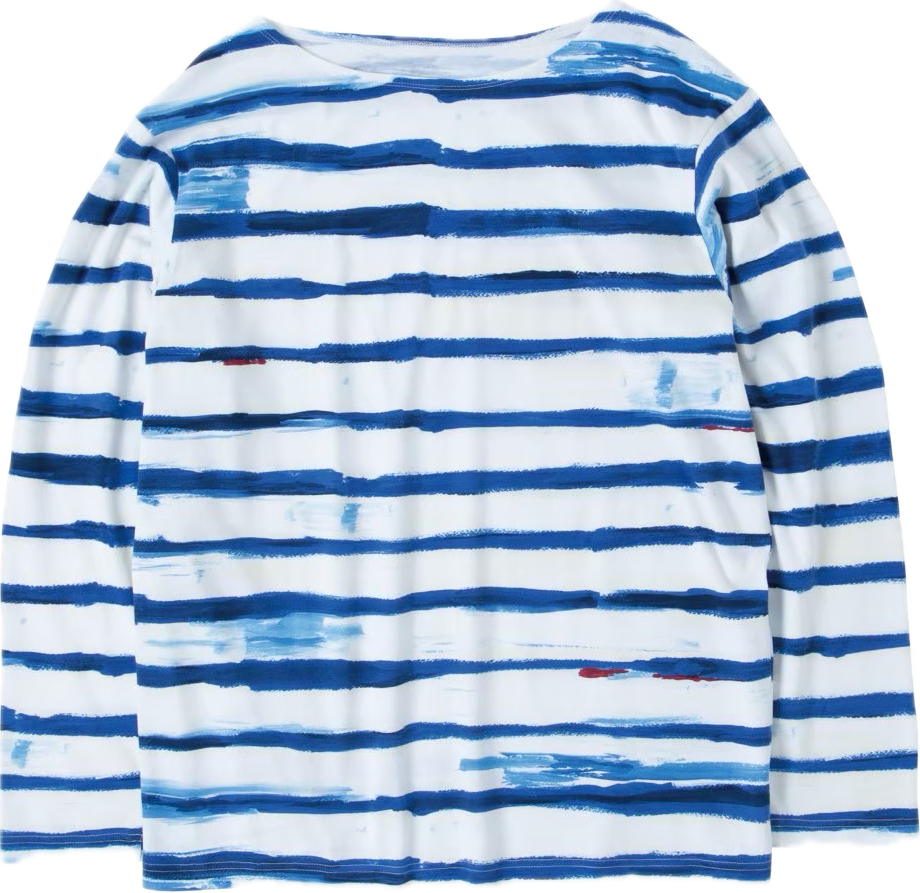 ARTIST BORDER BOAT NECK SHIRT -2023AW-