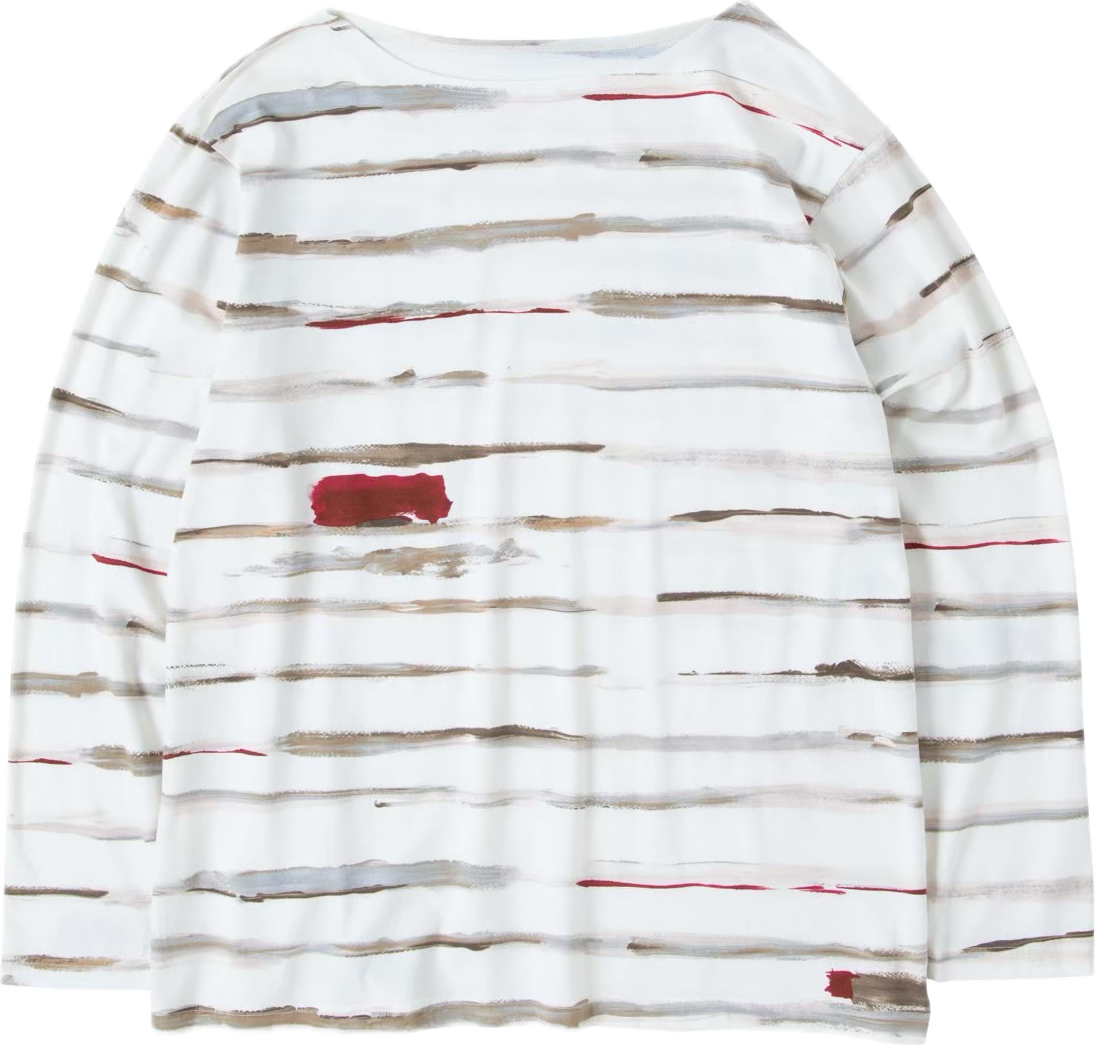 ARTIST BORDER BOAT NECK SHIRT -2023AW-