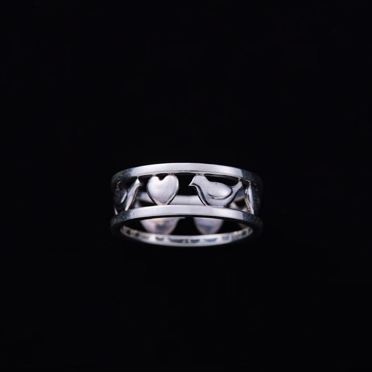KAHIKO SILVER RING (LOVE & BIRD)