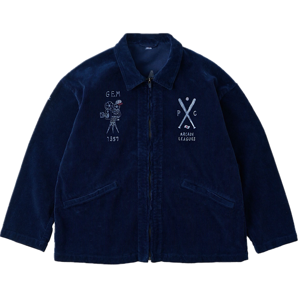 CORDUROY ZIP JACKET EMBROIDERY (SANDLOT)