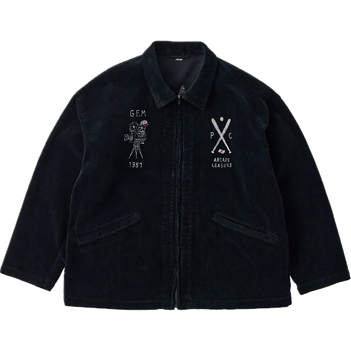 CORDUROY ZIP JACKET EMBROIDERY (SANDLOT)