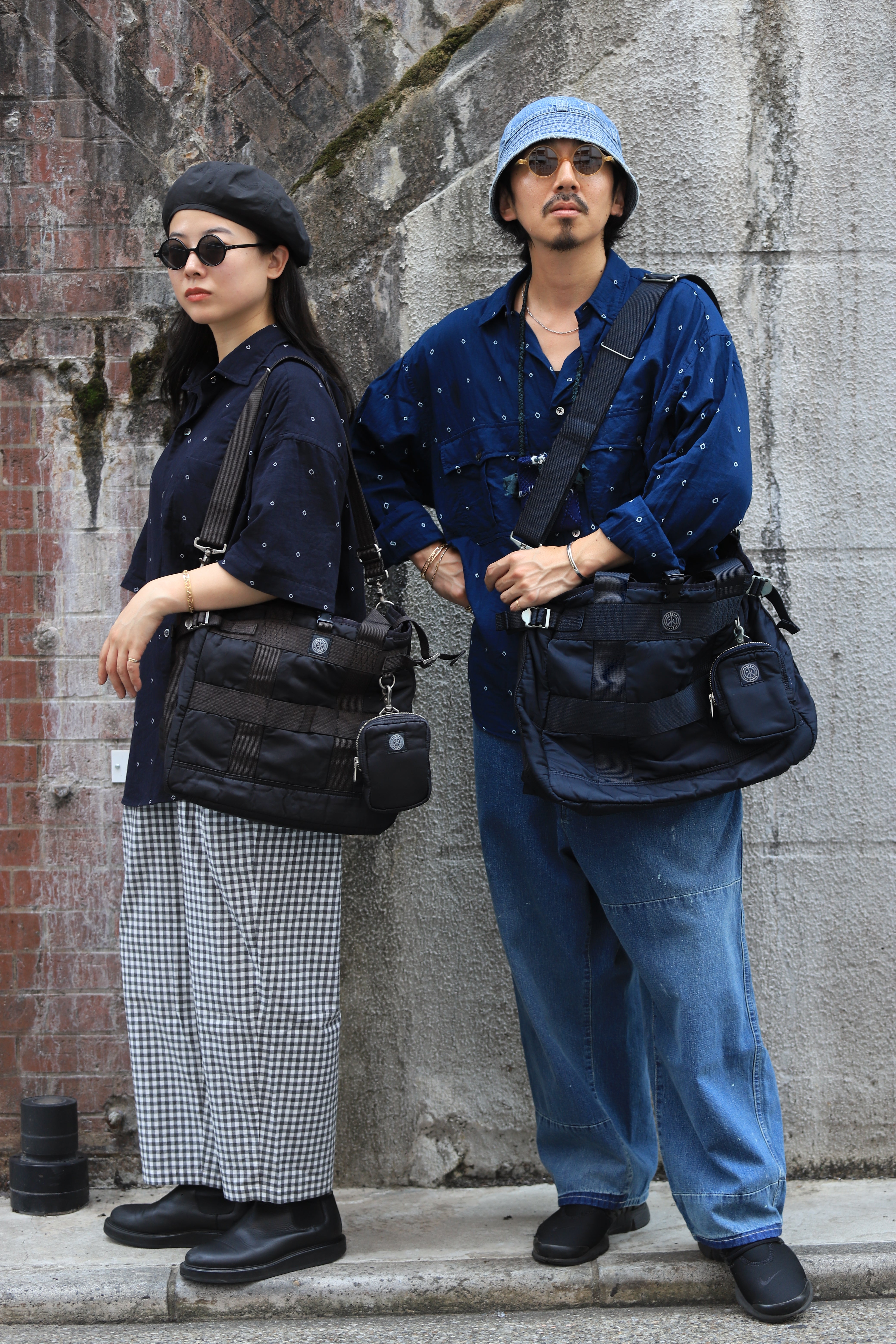 "GINZA EXCLUSIVE" SUPER NYLON TOTE BAG M -BLACK-