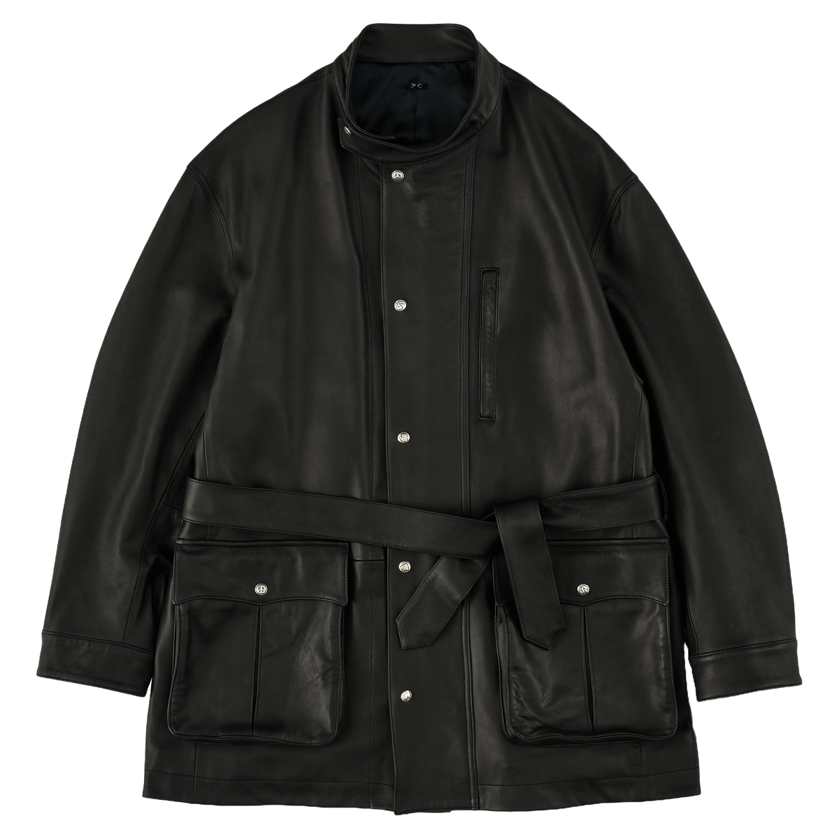 LEATHER MOTORCYCLE JACKET W / LOVE & PEACE SILVER (ENTREFINO)