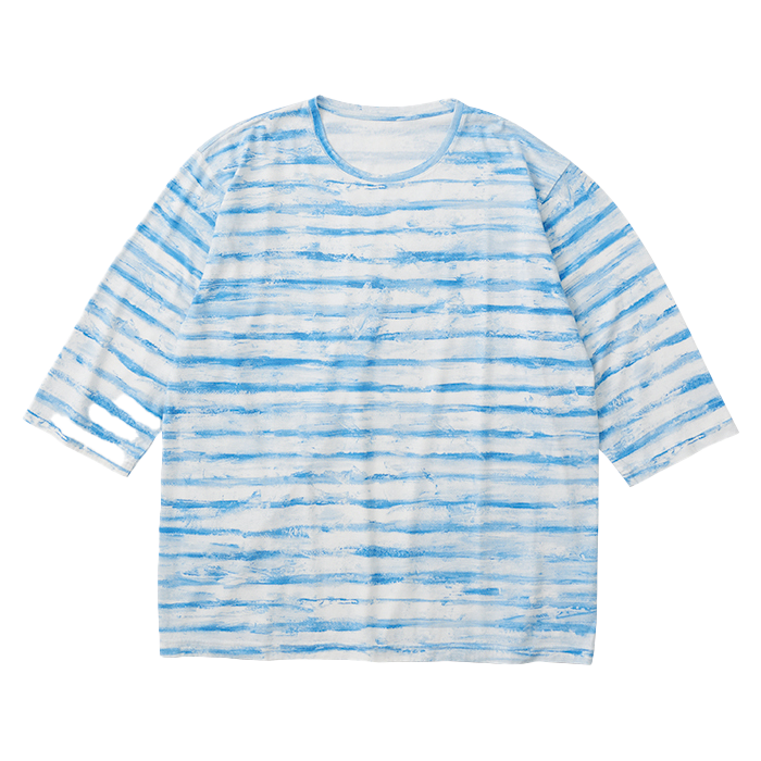 ARTIST BORDER THREE QUARTER SLEEVE SHIRT