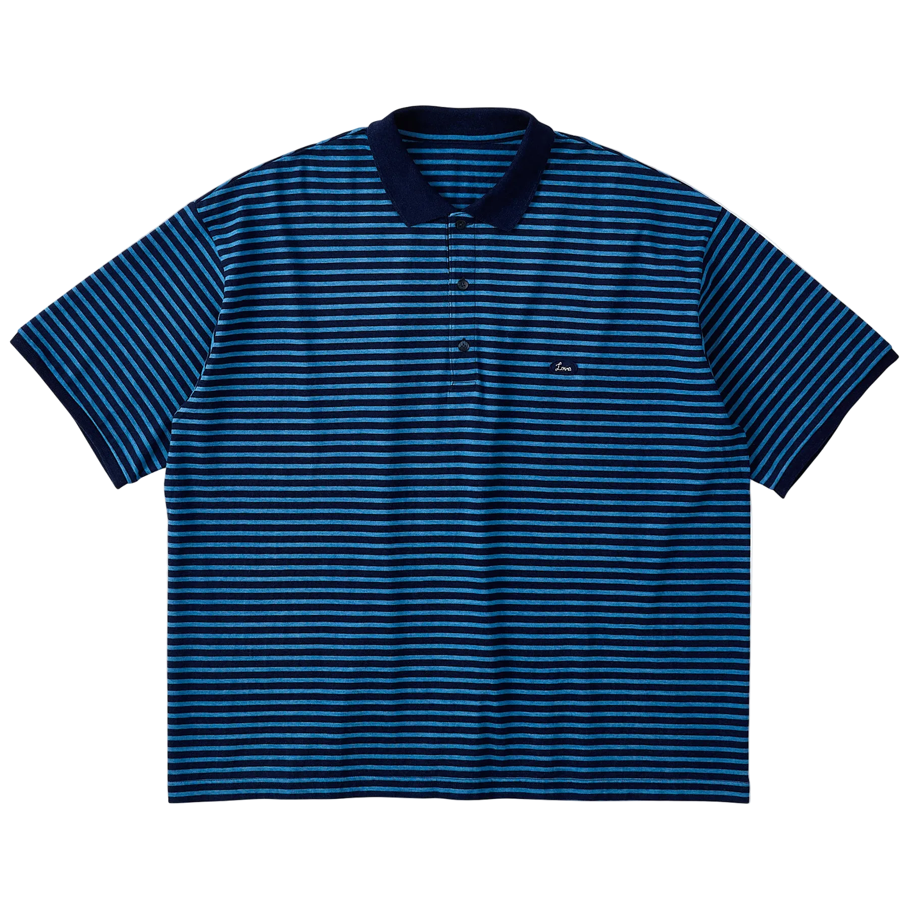 H/W INDIGO BORDER POLO SHIRT