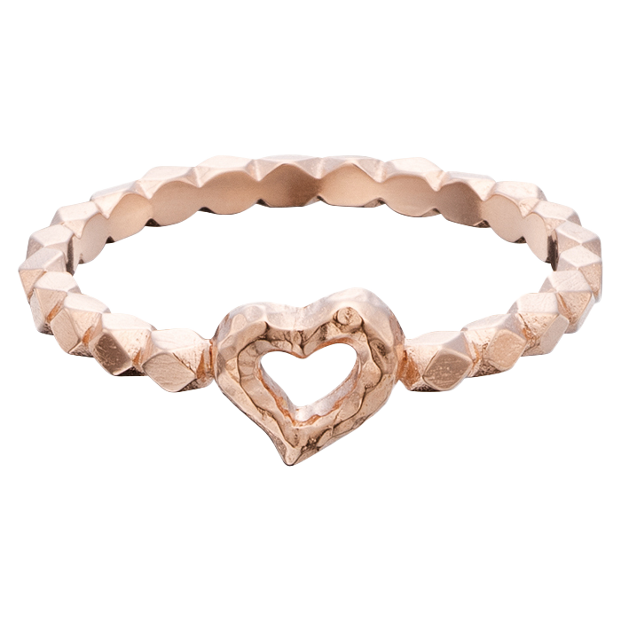 GOLD BEADS HEART RING