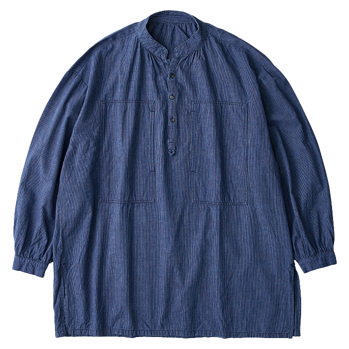 STAND COLLAR LONG SMOCK SHIRT WATCH CHAIN ITEM -2024AW-
