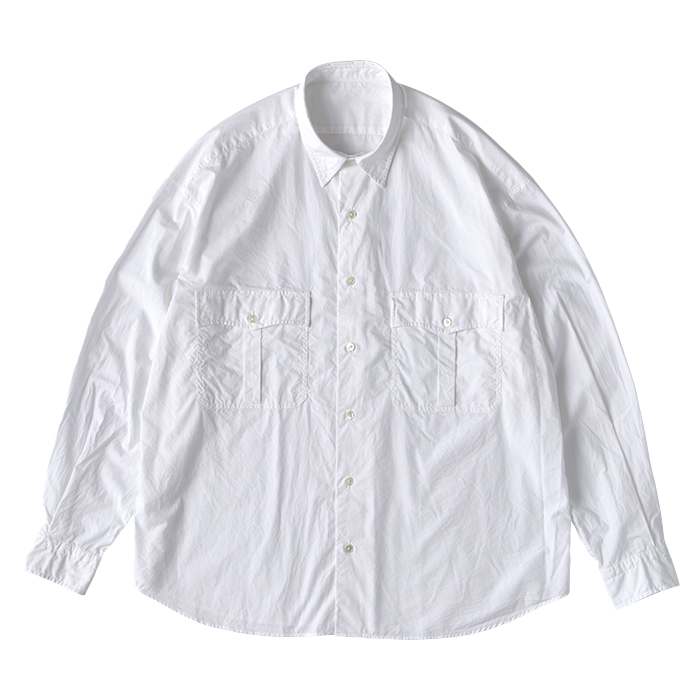 gally roll ホワイト バックオープンシャツ ROLL UP COTTON SHIRT