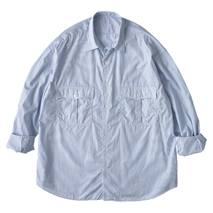 ROLL UP STRIPE SHIRT (ALUMO FABRIC 140/2)