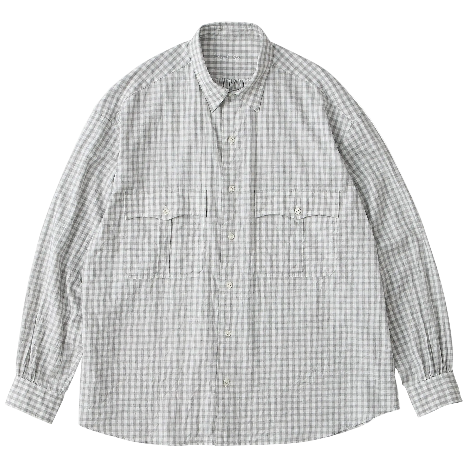 ROLL UP HEATHER GINGHAM CHECK SHIRT (GIZA 120/2)