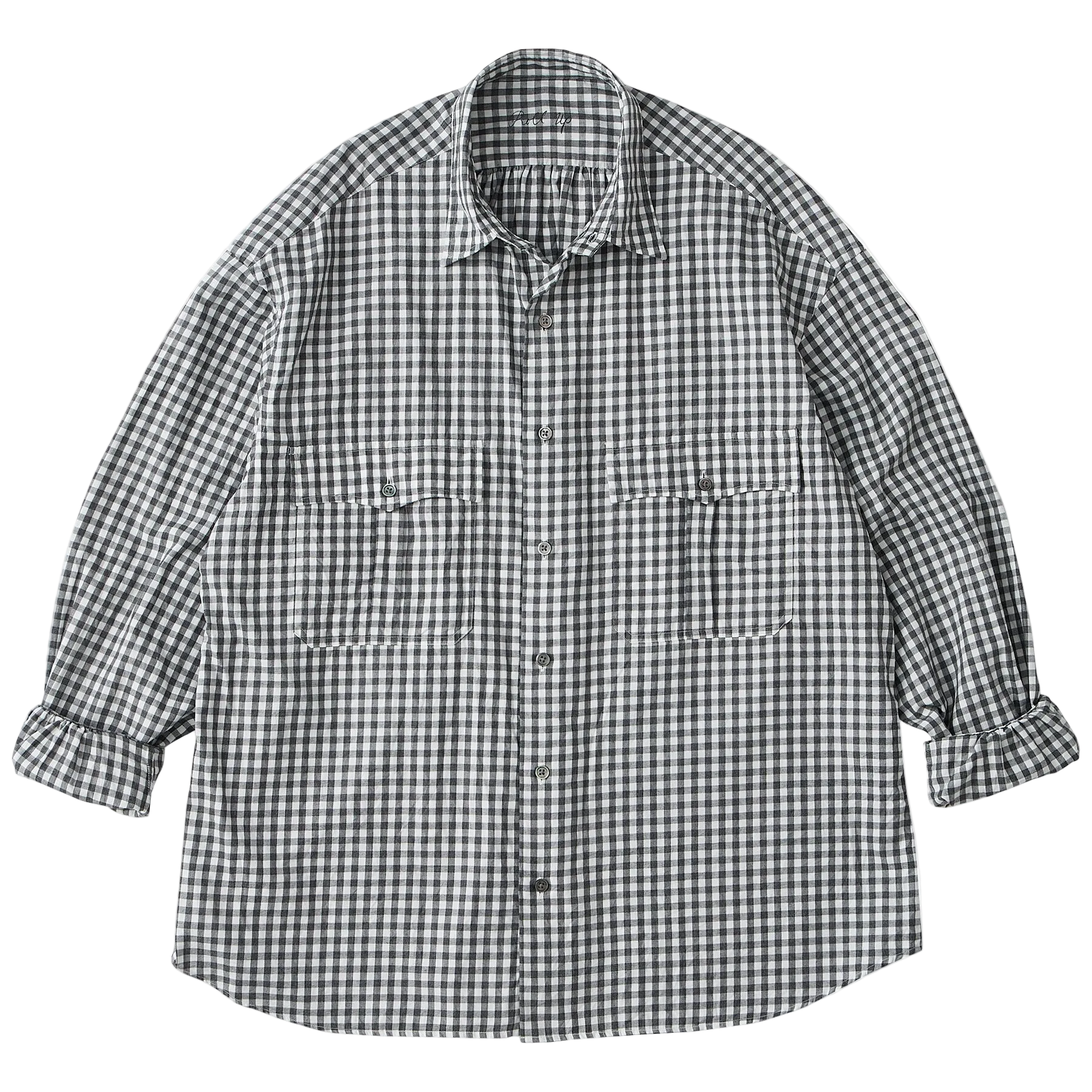 ROLL UP HEATHER GINGHAM CHECK SHIRT (GIZA 120/2)