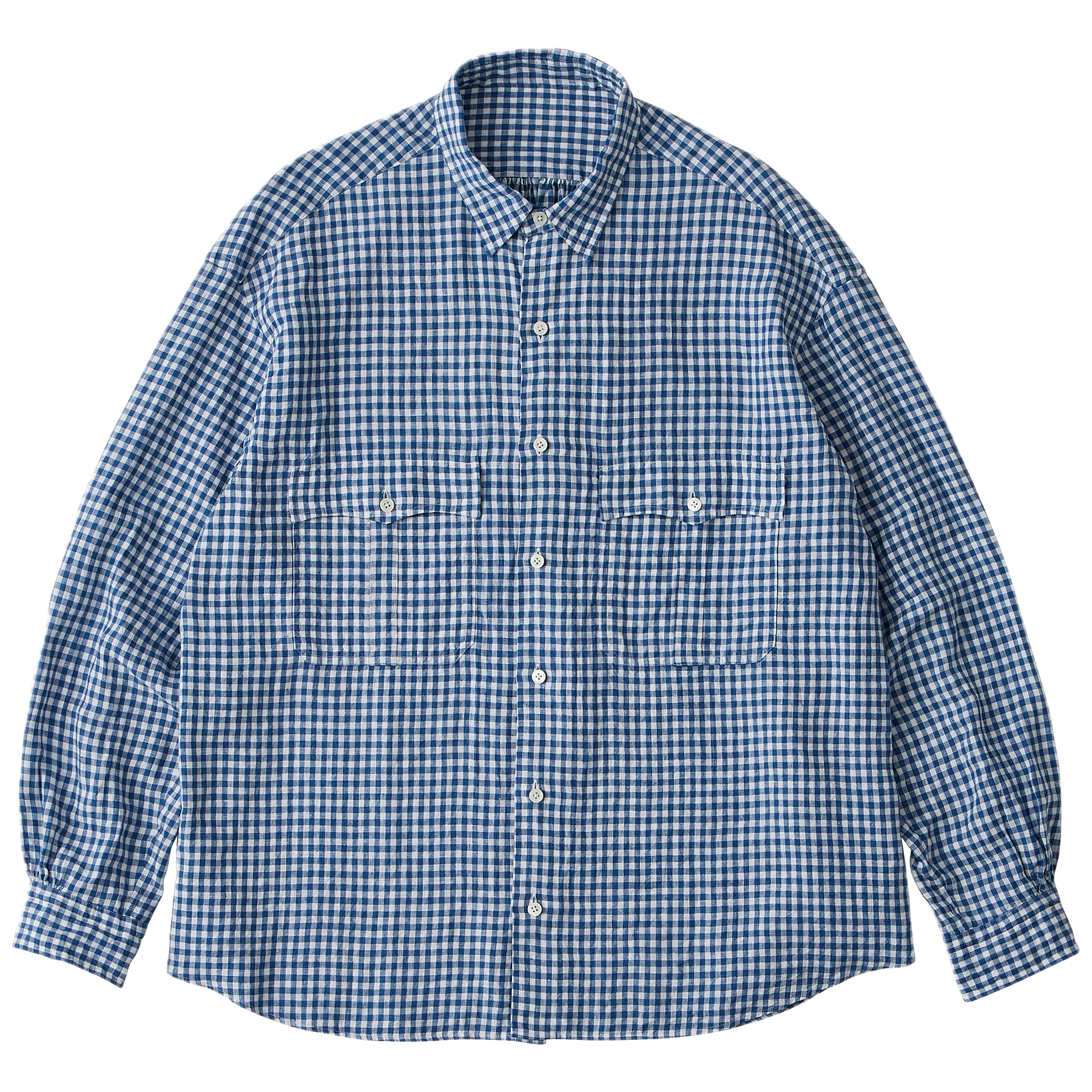 ROLL UP LINEN GINGHAM CHECK SHIRT