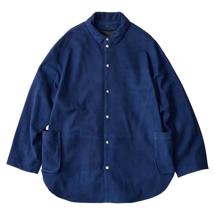 LEATHER SUEDE SHIRT JACKET W/SILVER BUTTONS (ENTREFINO)