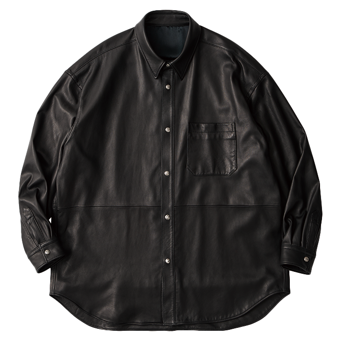 LEATHER SHIRT W/SILVER BUTTONS (ENTREFINO)