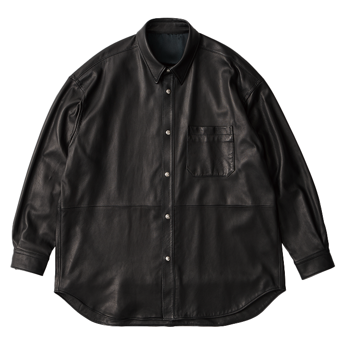 LEATHER SHIRT W/SILVER BUTTONS (ENTREFINO)