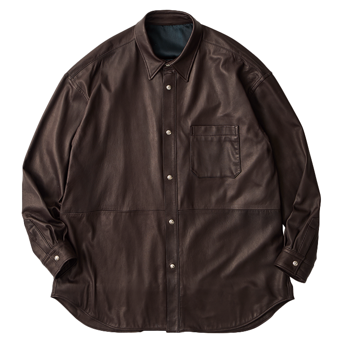 LEATHER SHIRT W/SILVER BUTTONS (ENTREFINO)
