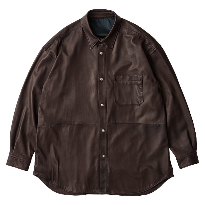 LEATHER SHIRT W/SILVER BUTTONS (ENTREFINO)
