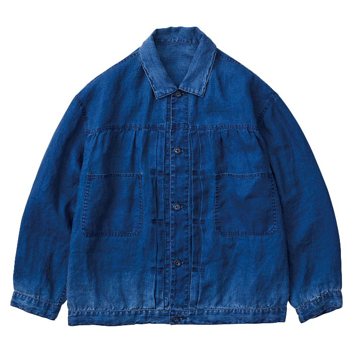 INDIGO LINEN SHORT JACKET INDIGO LINEN SHORT JACKET