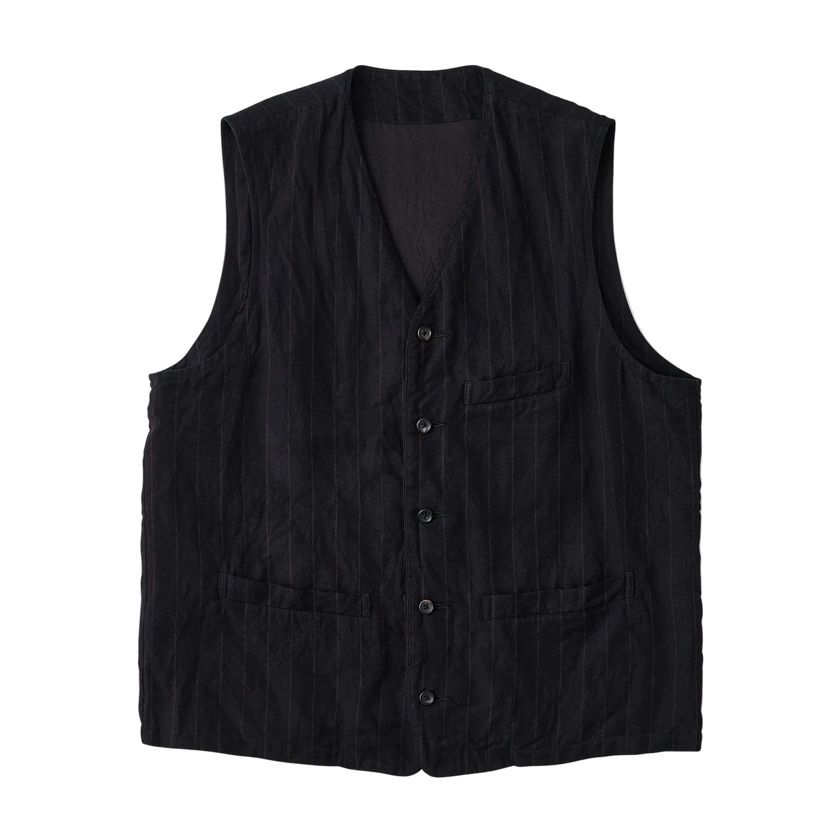 PIN STRIPE LINEN COTTON CLASSIC VEST WATCH CHAIN ITEM