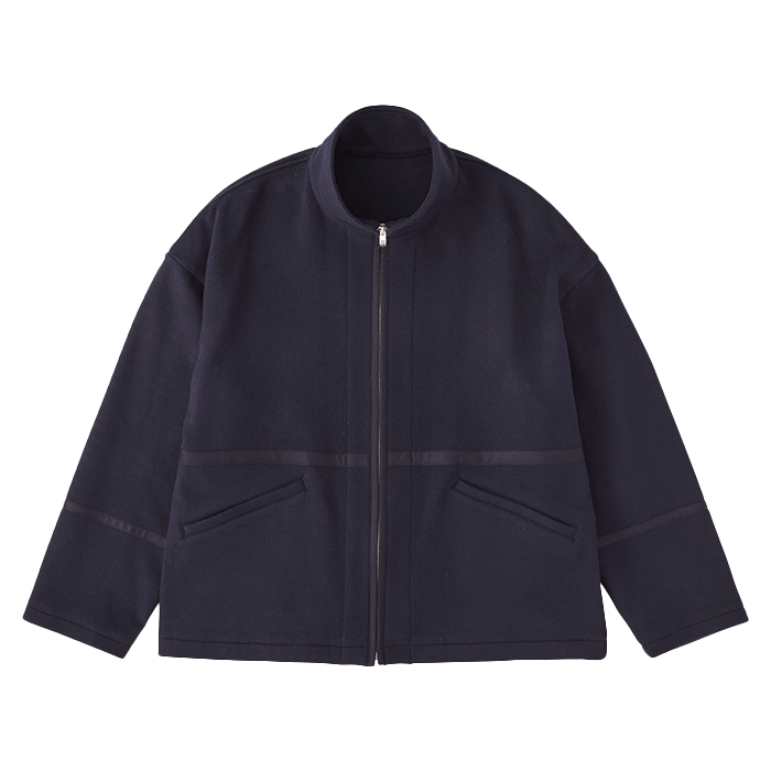 CASHMERE ZIP UP JACKET W/ SILVER ZIPPER(BABY CASH)