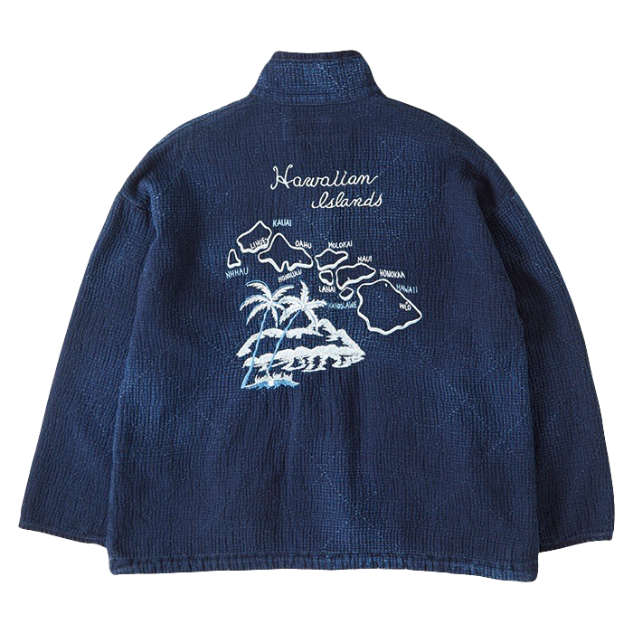 NEW SASHIKO LIGHT OLD HAWAII ZIP UP JACKET