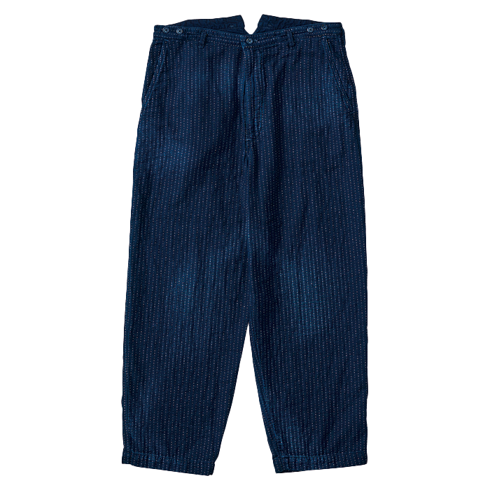 SASHIKO STRIPE FRENCH WIDE PANTS