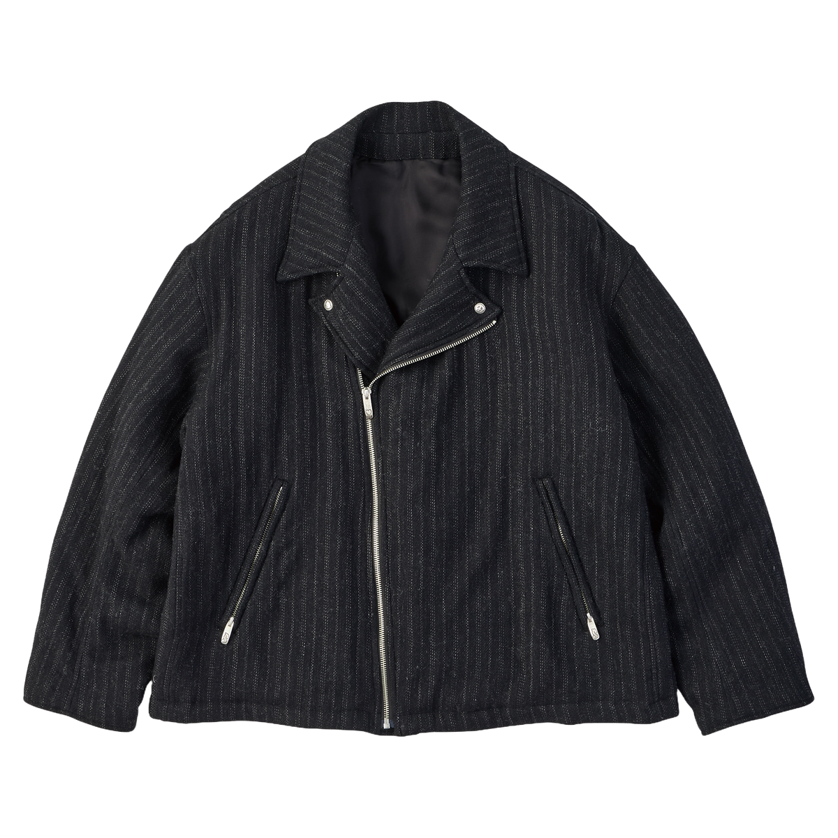 TWEED STRIPE RIDERS JACKET W / LOVE & PEACE SILVER