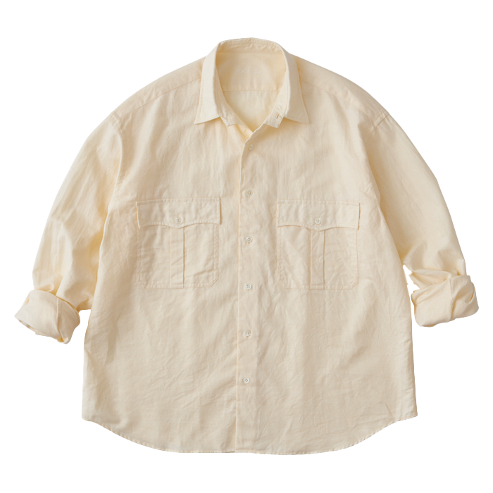 ROLL UP COTTON LINEN SHIRT (ALUMO)