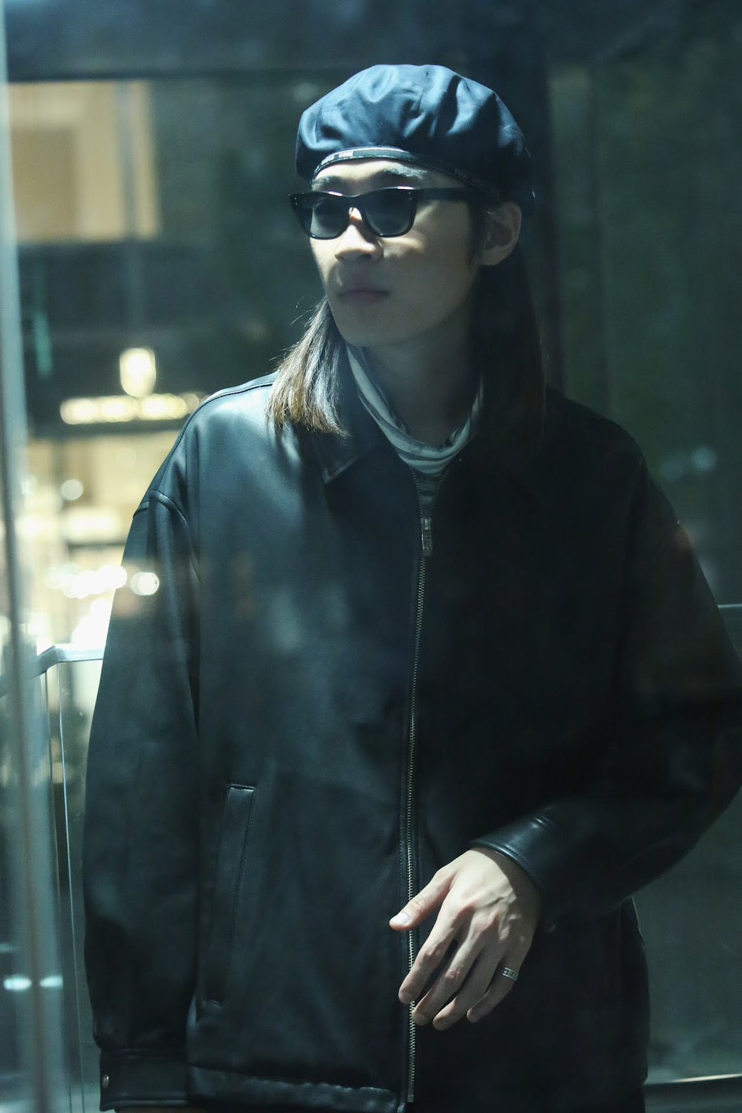 LEATHER ZIP UP JACKET W / LOVE & PEACE SILVER (ENTREFINO)