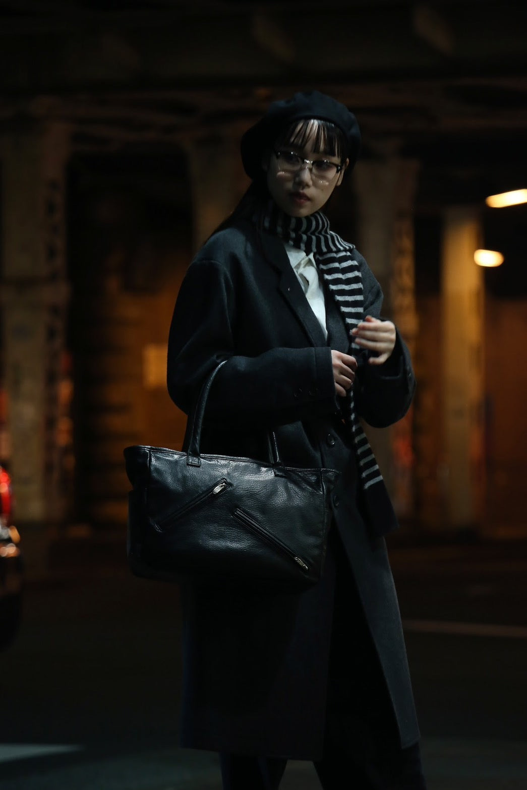 CASHMERE KNIT BORDER STOLE (BABY CASH)