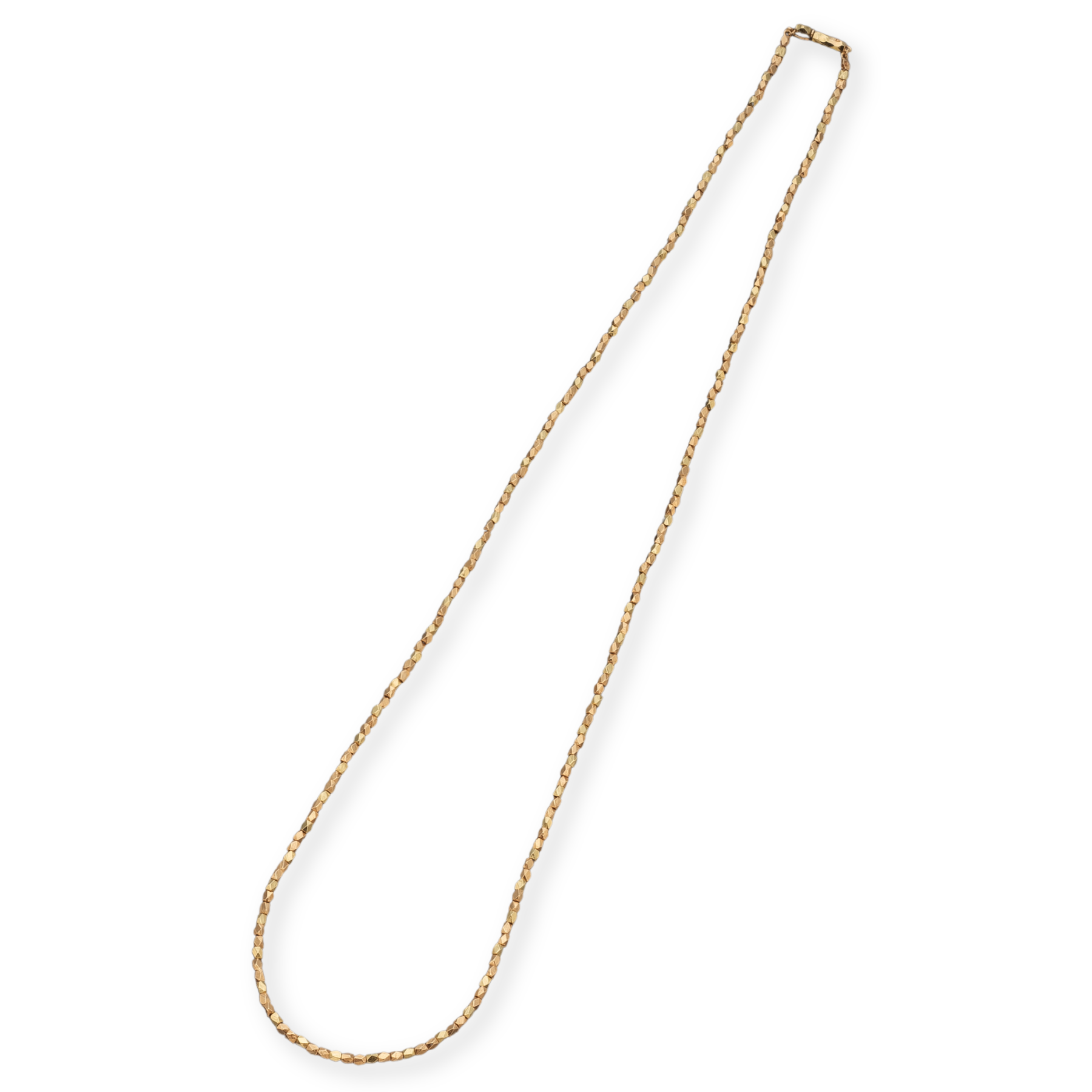 "PC GINZA EXCUSIVE" ANTIQUE GOLD & YELLOW GOLD BEADS NECKLACE 20.5
