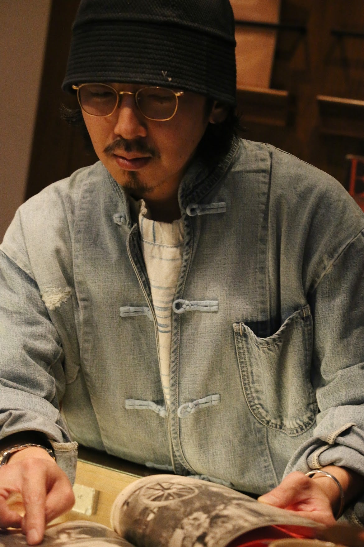 CANNERY ROW DENIM CHINESE JACKET