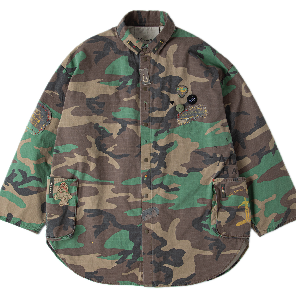 ポータークラシック 【美品】アロハ カモフラ ミリタリー M ALOHA CAMOUFLAGE SHIRT JACKET