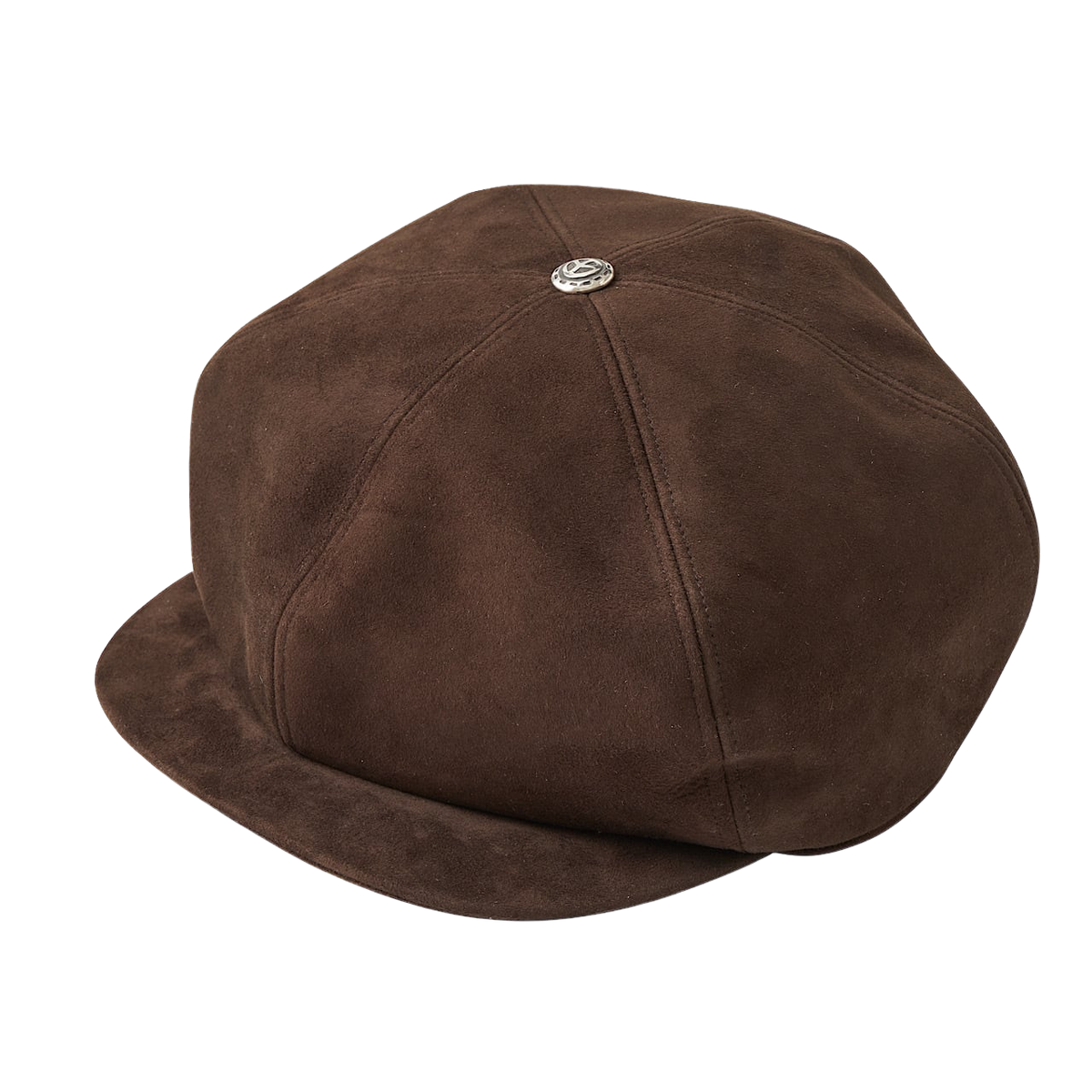 LEATHER SUEDE CASQUETTE W/SILVER BUTTON (ENTREFINO) LEATHER SUEDE CASQUETTE W/SILVER BUTTON (ENTREFINO)