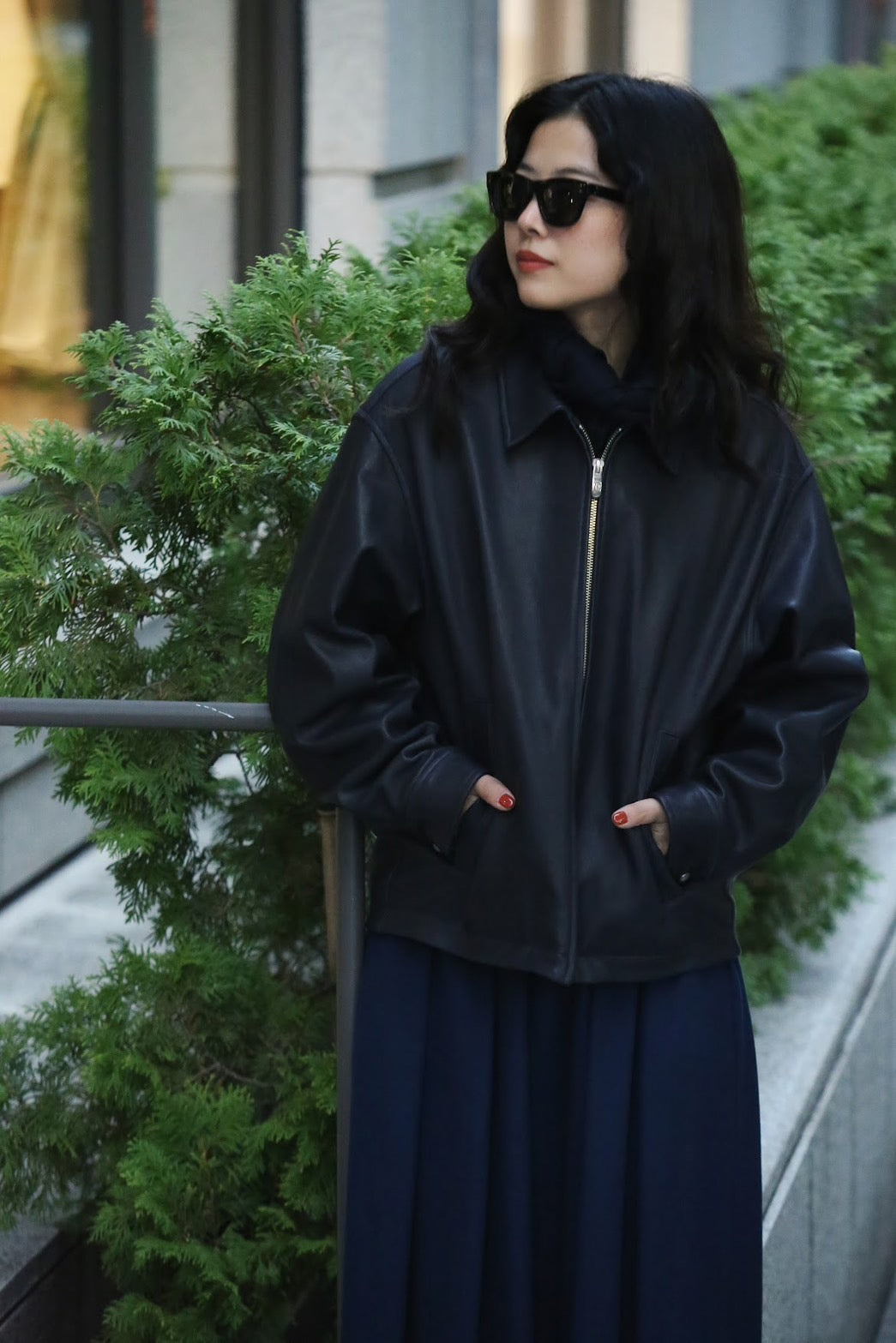 LEATHER ZIP UP JACKET W / LOVE & PEACE SILVER (ENTREFINO)
