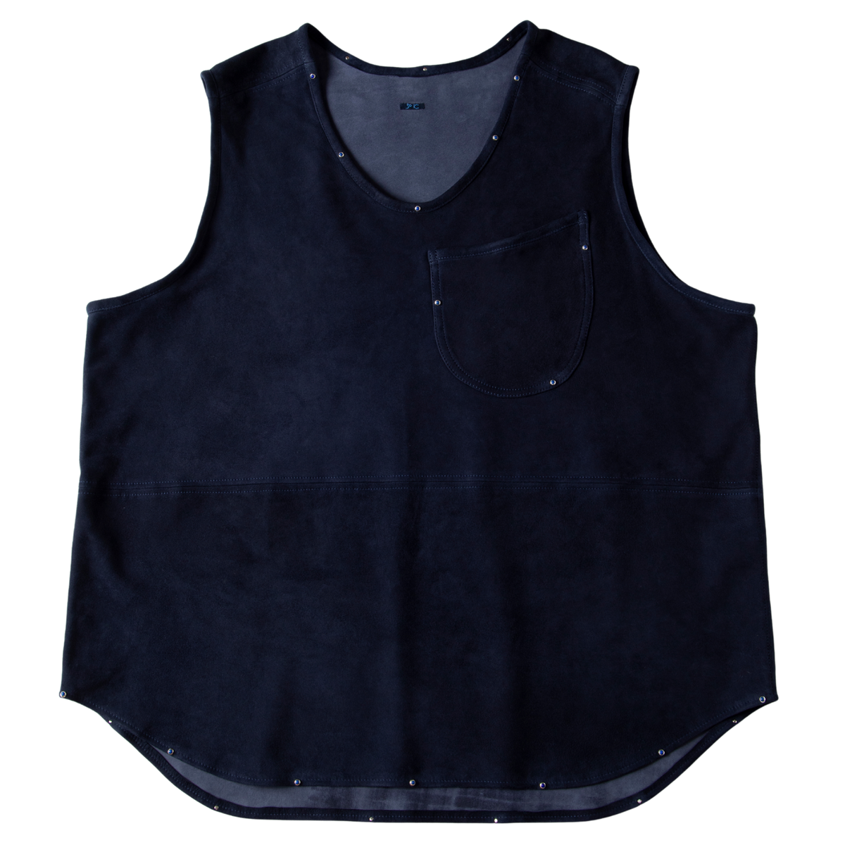 LEATHER SUEDE VEST W / LAPIS & SILVER (PC GINZA EXCLUSIVE)