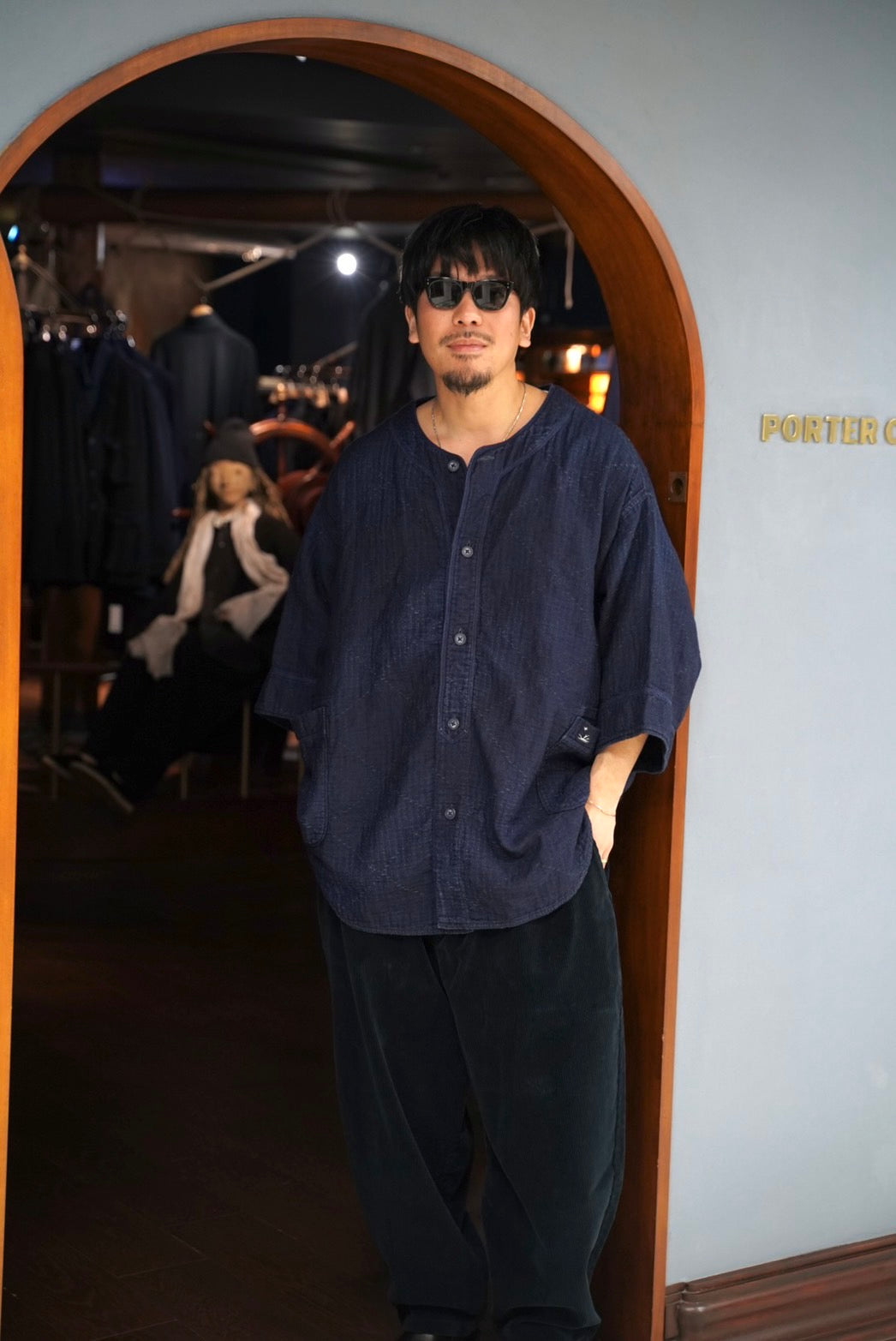 SASHIKO STRIPE BASEBALL SHIRT CUSTOM（サシコ ストライプ ベース