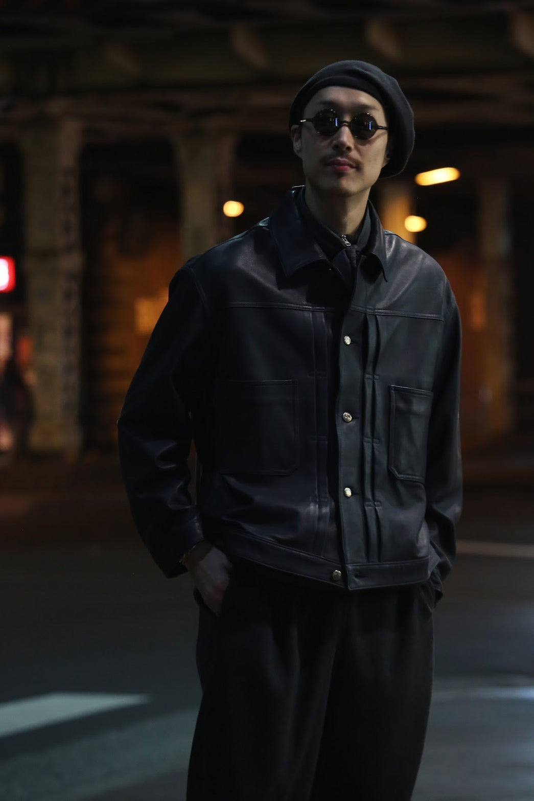 レザージャケットportofino LEATHER JACKET W / SILVER BUTTONS (ENTREFINO)