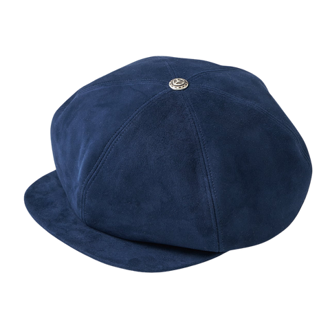LEATHER SUEDE CASQUETTE W/SILVER BUTTON (ENTREFINO) LEATHER SUEDE CASQUETTE W/SILVER BUTTON (ENTREFINO)