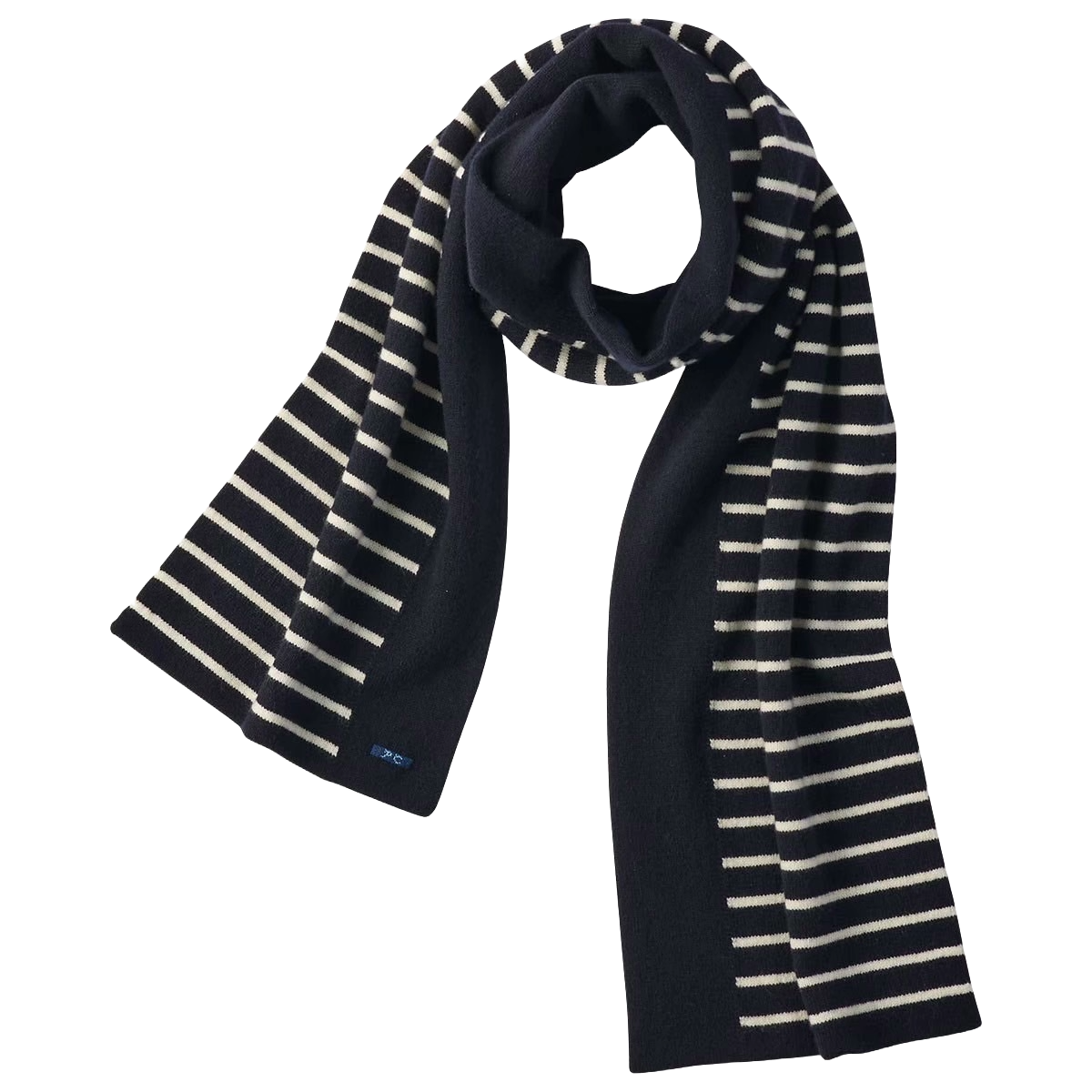 CASHMERE KNIT BORDER STOLE TWO TONE COLOR (BABY CASH)