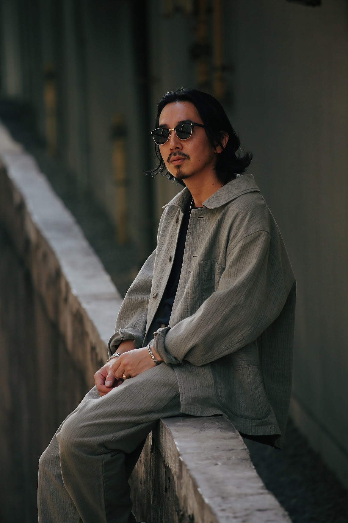 FADED STRIPE FRENCH JACKET WATCH CHAIN ITEM