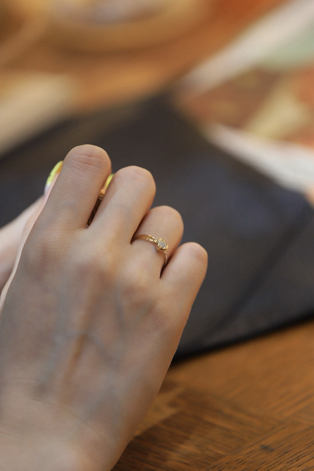 HEART DIAMOND NEEDLE RING Ⅰ