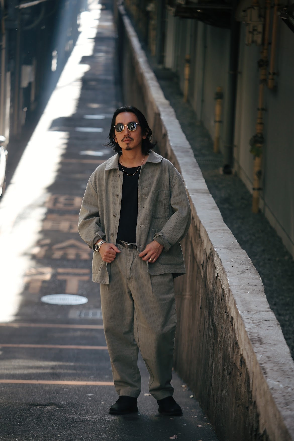 FADED STRIPE FRENCH JACKET WATCH CHAIN ITEM