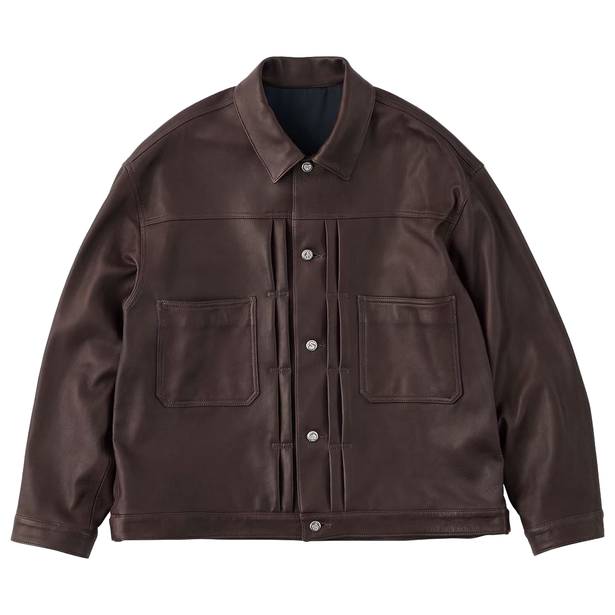 LEATHER JACKET W / SILVER BUTTONS (ENTREFINO)