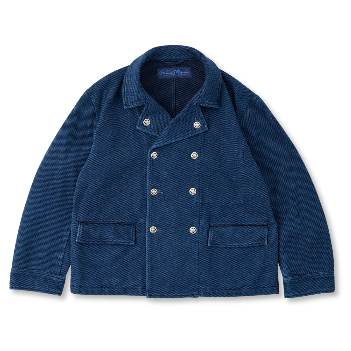 貴重！イマン　ビードキャニスターＬＬ パンジークラシック　ブルー PC KENDO DOUBLE CAR JACKET W / SILVER BUTTONS