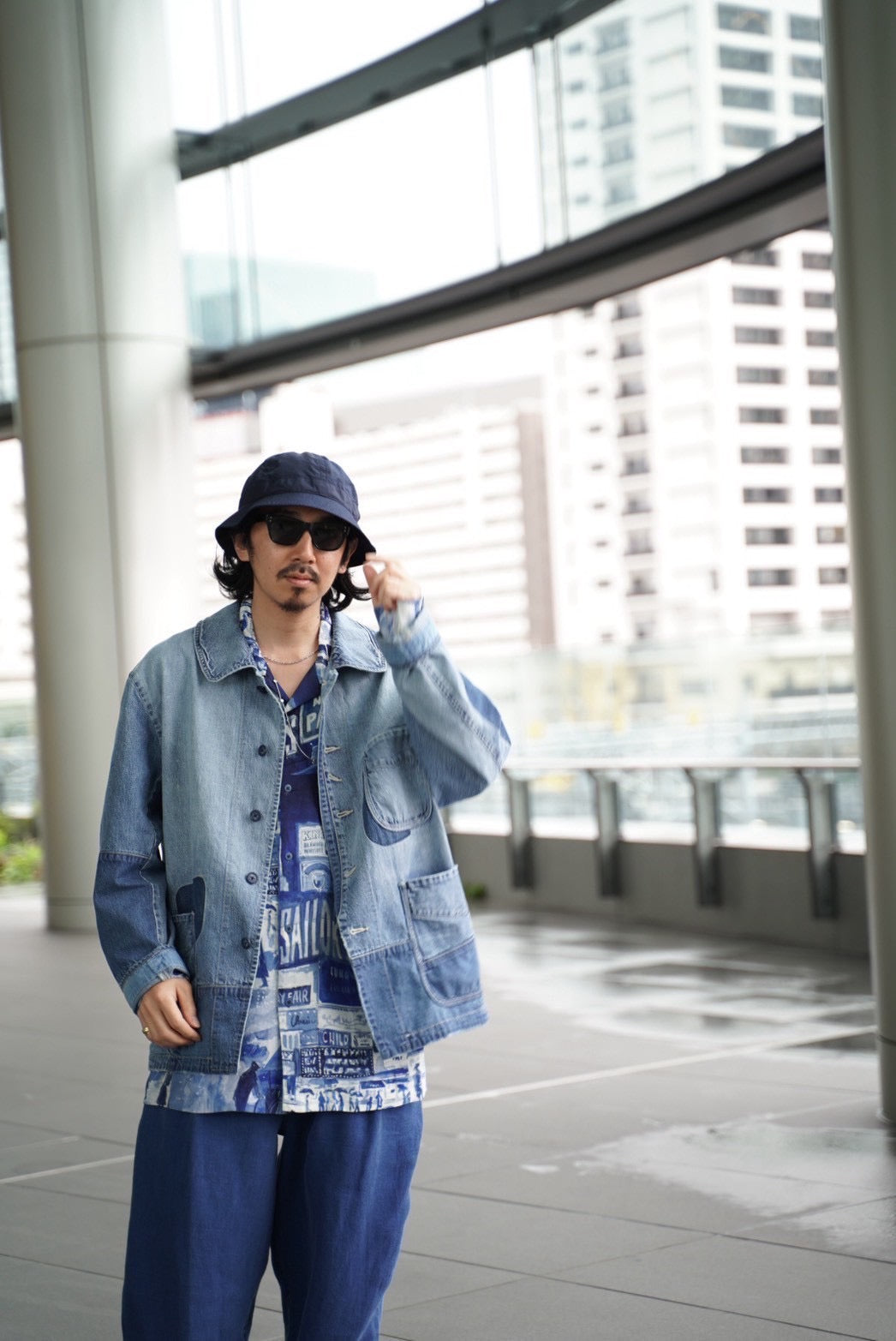 INDIGO LINEN BEBOP PANTS