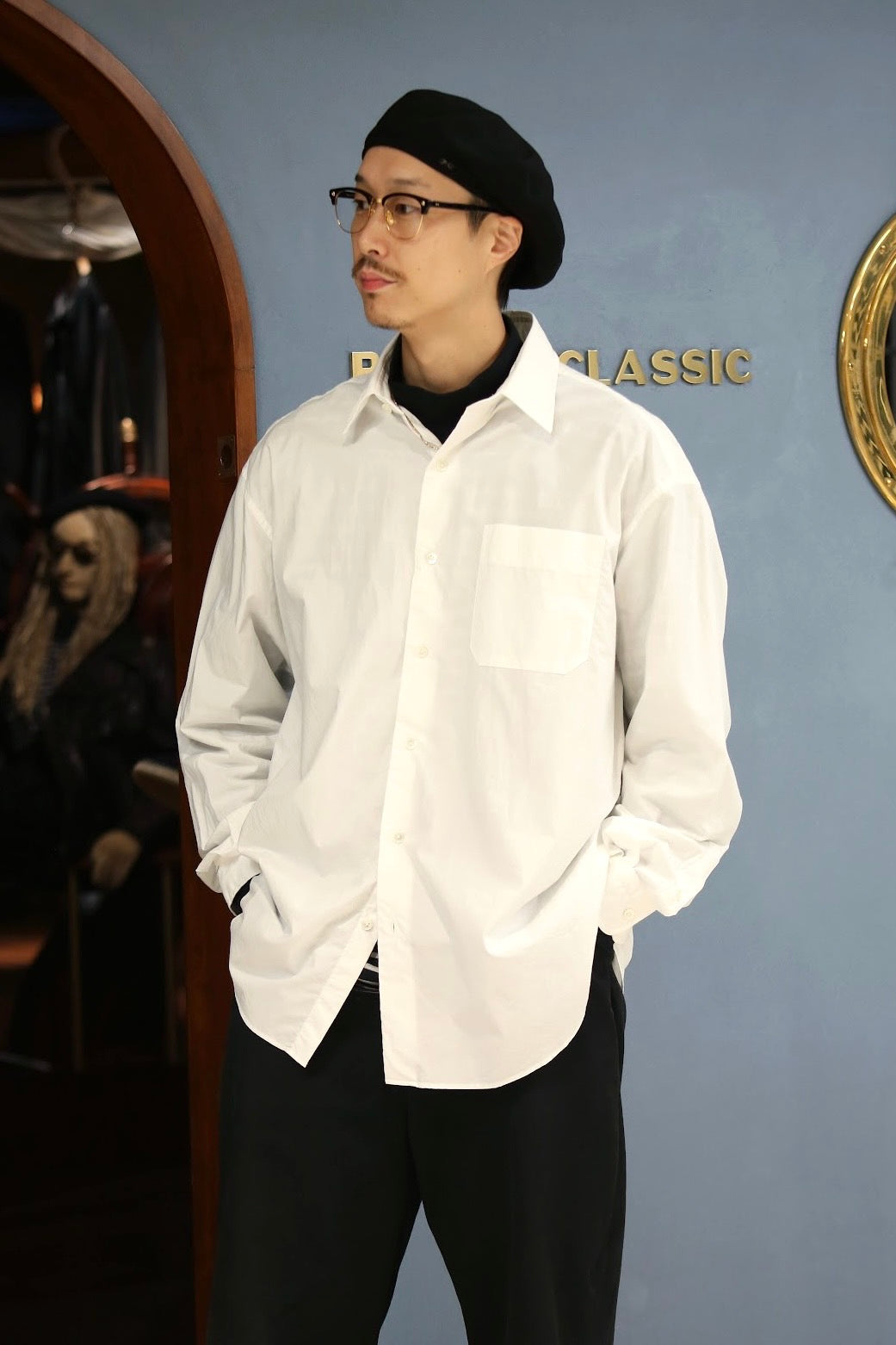 BLACK GABARDINE BERET (FUCK DRESS CODE PIPING INSIDE)